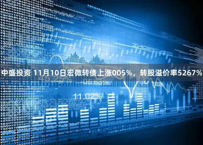 中盛投资 11月10日宏微转债上涨005%，转股溢价率5267%